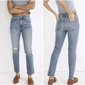 Madewell The Mid Rise Perfect Vintage Straight Jeans Blue 25